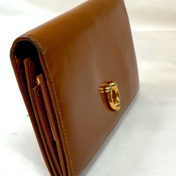 AUTHENTIC GUCCI EC Tan Leather Horseshoe Long Wallet w/kiss-lock coin compartmen - Picture 11 of 13